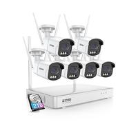 ZOSI 2,5K 8CH NVR Kit Vidéo Surveillance sans Fil avec 4MP Caméra WiFi, Détection de Personne/Véhicule, Audio Bidirectionnel
