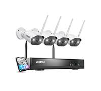 ZOSI 2K 8CH 1TB NVR Kit Camera Surveillance sans Fil, 3MP Caméra WiFi Extérieure, Détection de Personnes, Alarme Sonore et Lumineuse, Vision Nocturne Couleur, Accès à Distance, Enregistrement 24/7