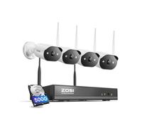 ZOSI 2K Kit Caméra de Surveillance WiFi6 NVR 8CH 8MP 500GB HDD