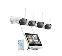 ZOSI 2K Kit Caméra Surveillance Extérieure WiFi6 avec Moniteur de 12 Pouces