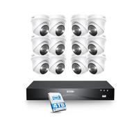 ZOSI 32CH Kit Caméra de Surveillance Extérieure 4K, 12X 8MP PoE IP Caméra Extérieure avec 4To HDD NVR pour Vidéo Surveillance 24h/24, 7j/7, Audio 2 Voie, Détection Personne/Véhicule AI, C225