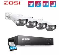 ZOSI 4K 2To PoE Caméra de Sécurité Kit Vidéo Surveillance Audio Bidirectionnel