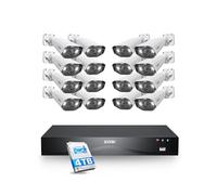 ZOSI 4K 32CH NVR Kit Caméra de Surveillance PoE pour Extérieur, NVR 4TB HDD et 16pcs Caméras PoE Extérieure 8MP, Détection de Personne/Véhicule, Audio Bidirectionnel, Alarme Sonore et Lumineuse