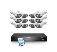 ZOSI 4K Kit Caméra de Surveillance Extérieure avec Spotlight, 16 Ports 32CH NVR PoE 4TB HDD et 12pcs 8MP Caméras PoE Extérieure, Détection de Personne/Véhicule, Audio Bidirectionnelle avec Sirène