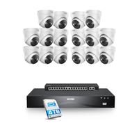 ZOSI 4K Kit Caméra de Surveillance NVR PoE Extensible à 32CH 4TB HDD, 16pcs 8MP Caméra Extérieure et 16 Ports PoE Switch Commutateur, Détection de Personne/Véhicule, Audio Bidirectionnelle