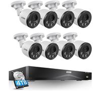 ZOSI 4K Kit Caméra de Surveillance PoE pour Extérieure, 16CH NVR 4TB HDD, Détection Humaine et Alerte Instantanée, Accès à Distance
