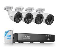 ZOSI 4K Kit Caméra de Surveillance PoE pour Extérieure, 8CH NVR 2TB HDD, Détection Humaine et Alerte Instantanée Enregistrement
