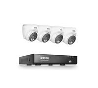 ZOSI 4K Kit Caméra Surveillance Extérieure PoE NVR 8CH Extensible à 16CH | Détection IA Personne/Véhicule, Audio Bidirectionnel, Vision Nocturne 30m, Enregistrement 24/7