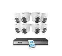 ZOSI 4K PoE Kit Caméra de Surveillance, 16CH 8MP NVR avec 4 To HDD, Détection Humaine, Alarme Sonore, Vision Nocturne Couleur