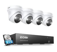 ZOSI 4K PoE Kit Vidéo Surveillance 8MP Caméra PoE avec NVR 8CH 4K et Disque Dur 2 to Audio Bidirectionnel et Sirène Vision Nocturne