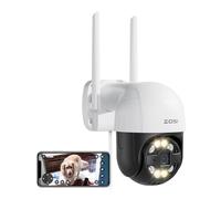 ZOSI 4MP Caméra Surveillance WiFi Extérieure PT Vue à 360° | Alarme Sonore et Lumineuse, Détection Véhicule et Personne, Vision Nocturne Couleur, Audio Bidirectionnel, Accès à Distance
