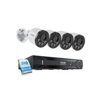 ZOSI 5MP Kit Caméra de Surveillance PoE Audio, H.265+ 8CH 5MP 500GB NVR, 4 Caméras IP PoE 4MP 2,5K, Détection Humaine Intelligente