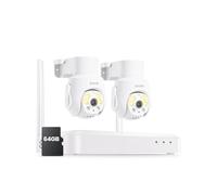 ZOSI 5MP Kit Caméra Surveillance Extérieure WiFi6 8CH NVR Carte Mémoire 64G | Enregistrement 24/7, Plug-in Caméra IP PT Vue à 360° Détection Humaine et Suivi Auto Audio Bidirectionnel
