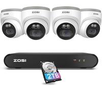 ZOSI 5MP Kit Caméra Surveillance PoE, 2.5K 8CH H.265+ NVR PoE avec 4X 4MP Caméra