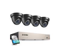 ZOSI 8CH 1080P Kit Surveillance DVR 1To avec Caméra Extérieure Filaire 2MP | Détection IA Personne et Véhicule, Alerte Instantanée et APP Gratuite pour Accès à Distance