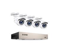 ZOSI 8CH H.265+ 5MP Lite DVR avec 4pcs Caméra Surveillance Extérieure 1920TVL - 24 LEDs IR 24 m Vision Nocturne - QR Code Accès à Distance par Smartphone - NO HDD