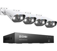 ZOSI 8CH kit de vidéosurveillance, résolution 5MP, IP66 résistant aux intempéries, 8MP NVR 4 pièces caméra 5MP, 2T