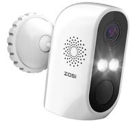 ZOSI C1 1080P Caméra de Surveillance WiFi à Batterie Rechargeable, Alarme Sonore et Lumineuse Vision Nocturne App Gratuite