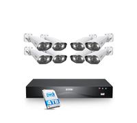 ZOSI C182 4K NVR PoE Kit Caméra Surveillance Extérieure 8MP avec 4TB HDD | Détection Personne/Véhicule, Alarme Projecteur et Sirène, Audio Bidirectionnelle, Vision Nocturne Couleur, Alerte Instantanée