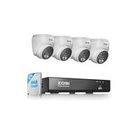 ZOSI C220 4K 8MP Kit Caméra de Surveillance Extérieure PoE NVR 8CH 2TB | Détection de Personne/Véhicule IA, Audio Bidirectionnel, Vision Nocturne 30 m, Enregistrement 24/7, NVR Extensible à 16CH