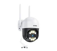 ZOSI C289 Plug-in Caméra de Surveillance WiFi, Pan 355° & Tilt Caméra PT, Alarme Sonore et Lumineuse, Vision Nocturne Couleur, Audio Bidirectionnel, Détection de Véhicule, Accès à Distance