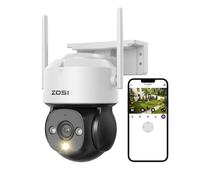 ZOSI Caméra de Sécurité WiFi Extérieure 1080P avec Alimentation Plugin, 360°/140° Pan/Inclinaison 2MP Caméra Vidéo WiFi, Détection AI de Personnes et Véhicules, C290