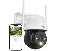 ZOSI Caméra de Sécurité WiFi Extérieure 1080P avec Alimentation Plugin, 360°/140° Pan/Inclinaison 2MP Caméra Vidéo WiFi Détection