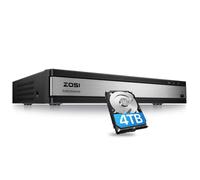 ZOSI DVR H.265+ 16CH 1080P 4TB Enregistreur de Vidéosurveillance, Visualisation à distance, Détection de mouvement, App gratuite