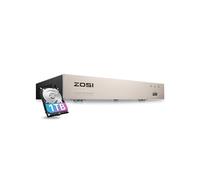 ZOSI Enregistreur DVR 8CH H.265+ 1080P, Détection Personne & Véhicule, Alerte APP Gratuite, Disque Dur 1TB, Enregistrement 24/7 pour Vidéo Surveillance