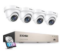 ZOSI H.265+ 1080P Caméra de Surveillance avec 8CH 1080P DVR Enregistreur Disque dur de 1To App Gratuite Accès à distance