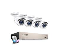 ZOSI H.265+ 8CH 5MP Lite DVR 1TB Kit Vidéo Caméra Extérieure 1980TVL IP66 | Détection IA Personne et Véhicule Alerte Instantanée via APP Gratuie Enregistrement 24/7 Vision Nocturne 24m Angle de Vue 90°