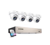 ZOSI H.265+ Kit Caméra de Surveillance avec 8CH H.265+ 5MP Lite DVR et Disque Dur de 1 to Vision Nocturne 24 m, Détection de Mouvement et Alerte Instantanée, App Gratuite Accès à Distance