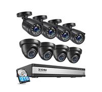 ZOSI Kit caméra de Surveillance 16CH 1080P avec dôme et système de Surveillance 2 to HDD IP66 étanche, Alarme de Mouvement