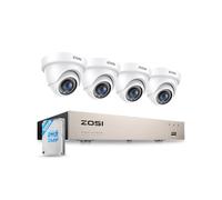 ZOSI Kit Caméra de Surveillance Filaire 1080P 8CH avec DVR 500GB et 4 Caméra Surveillance Dôme Intérieur/Extérieur, Détection d'IA