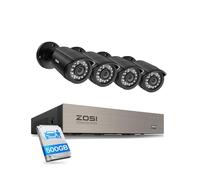 ZOSI Kit Caméra de Surveillance Extérieure Filaire 1080P avec DVR 8CH 500G | Détection de Personnes/Véhicules, Vision Nocturne IR 24m, Angle de Vue 90°, Alerte Instantanée via APP gratuite