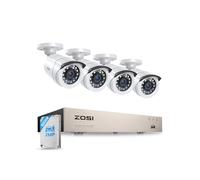 ZOSI Kit Caméra de Surveillance Extérieure Filaire 1080P avec DVR 8CH 500G | Détection de Personnes/Véhicules, Vision Nocturne IR 24m, Angle de Vue 90°, Alerte Instantanée via APP gratuite