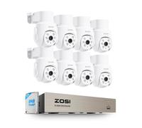 ZOSI Kit Caméra de Surveillance Filaire 8CH 5MP DVR, Caméra PTZ 360°, Détection Humaine/Véhicule 1TB HDD Enregistrement 24/7