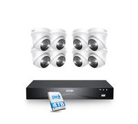 ZOSI Kit de Caméra de Surveillance Extérieure 32CH 4K, 8X 8MP PoE IP Caméra Extérieure avec Audio 2 Voies et 4To HDD NVR, Détection AI de Personnes et Véhicules, Vidéo Surveillance 24h/24, 7j/7, C225