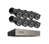 ZOSI H.265+ 8CH 5MP Lite DVR avec 2MP Caméra Surveillance Extérieure Vision Nocturne 80pieds Détection de Mouvement