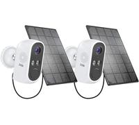 ZOSI Lot de 2 caméras de Surveillance extérieures 2K avec Batterie Solaire, caméra de Surveillance extérieure 3 MP avec Vision Nocturne colorée, détection de Personnes, Audio bidirectionnel