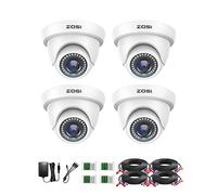 ZOSI 1080P HD-TVI Caméra de Surveillance Extérieure IP66 Objectif 3.6mm IR Vision 20m 90° Angle - Caméra CCTV en Blanc