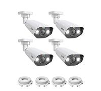 ZOSI Pack 4 Caméra Surveillance Extérieure PoE 8 MP pour NVR de Même Marque | Détection de Personnes, Vision Nocturne Couleur, Audio Bidirectionnel, Alarme Sonore et Lumineuse