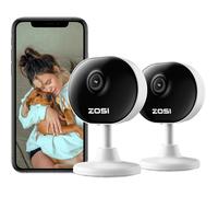 ZOSI Pack de 2 Caméra Surveillance Intérieure WiFi sans Fil, Détection de Personne, Audio Bidirectionnel, Vision Nocturne C688