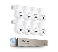 ZOSI PTZ 360°Kit Caméra Surveillance Filaire Dôme Extérieure 8CH 5MP DVR