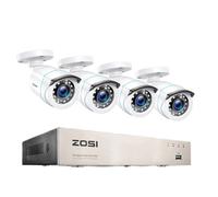 ZOSI Système de sécurité câblé 2MP, 8CH DVR, 4 ou 8 caméras, 8CH DVR 4 caméras, Aucun