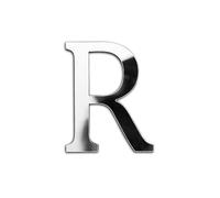 ZoTuoART 3D Argent Épaississant Acrylique Miroir Lettres - Combinaison Libre Miroir Auto-adhésif - Bricolage Sécurité Incassable Miroir Stickers Muraux Décor - Lettre R