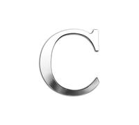 ZoTuoART Argenté Lettres Miroir en Acrylique 3D épais de 20 cm - Grande Taille - Autocollants muraux de sécurité - Lettre C