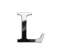 ZoTuoART Argenté Lettres miroir en acrylique 3D épais de 20 cm - Grande taille - Autocollants muraux de sécurité - Lettre L