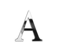 ZoTuoART Argenté Lettres miroir en acrylique 3D épais de 20 cm - Grande taille - Autocollants muraux de sécurité - Lettre A