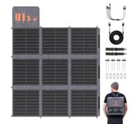 ZOUPW Couverture solaire portable 250 W, type N 25,6 % d'efficacité, IP67 | Anti-ombrage pliable pour EcoFlow DELTA 3/BLUETTI Elite/Anker C1000, câble 4 en 1 pour camping-car, camping et sauvegarde
